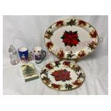 Plastic Christmas Trays, Napkins & Mugs
