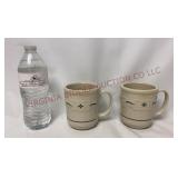 Longaberger Pottery Woven Traditions Green Mugs