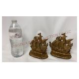 Spanish Galleon Sailing Ship Cast Iron Bookends