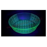 1890 EAPG Richards & Hartley Two Panel Blue Bowl