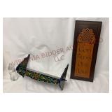 Vintage Hand Painted Shelf & Wooden Home Sign