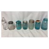 Vtg Blue Ball, Blue Plate & Crown Imperial Jars