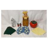 Vtg Chef Note Holder, Strawberry Canister & More!