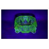 Antique Art Deco Uranium Glass Master Salt - Glows