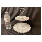 Vintage Fenton Silver Crest 2-Tier Tidbit Tray