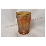 Fenton Golden Marigold Butterfly & Berry Tumbler