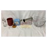 Utensil Crock, Bread Tube, Jar Topper & Basket