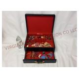 Lunt Flatware Storage Chest w Assorted Jewelry