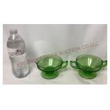 Heisey Pleat & Panel Moongleam Creamer & Sugar