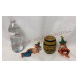 Vintage Hillbilly Men & Tin Litho Happy Days Bank