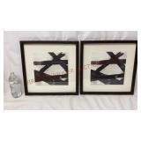 Threshold 16"x16" Brushstroke Linework - Pair