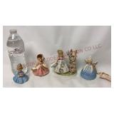 Vintage Girl Figurines & Bell - Napco Josef Lefton