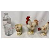 Vintage Double Egg Cup & Wales Rooster & Hen Set