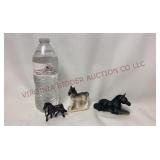 Vintage Cast Metal & Porcelain Horse Figurines
