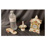 Royal Albert Ole Country Roses Shoe, Basket, Clock