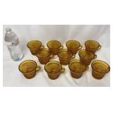 Vintage Tiara Amber Sandwich Glass Cups - 11