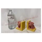 Mid Century Pink Puppy Dog Bookends - Pair - Japan