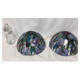 Stained Glass Lamp Shades - Pair - 10" Bottom Rim