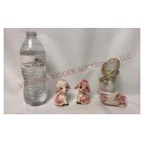 Mid Century Poodle Salt & Pepper Set, Hand Vase