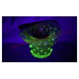 Hobnail Purple / Clear Bottom Top Hat - Glows!