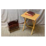 Magazine Holder, Folding Tray & Books