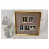 1970s Framed Jugoslavia Portrait Painting Stamps