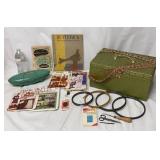 Vintage Vinyl Sewing Box, Singer Set & More!!!