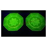 1930s Swedish Pukeberg Amber Uranium Plates