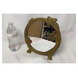 Brass Art Nouveau Nude Lady of the Lake Mirror