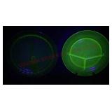 Uranium Glass Divided Plates - 2 - See Desc