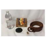 Vintage Buffalo Leather Belt, Coin Purse Wallets