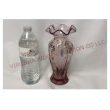 Vintage Fenton Hand Painted 8" Ruffled Vase