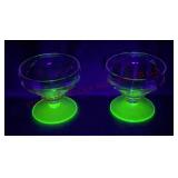 Uranium Footed Sherbet / Champagnes - 2