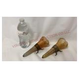 Antique Carnival Glass Car Vases w Brackets - 2