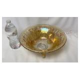 Imperial Lustre Rose Carnival Glass 11" Bowl