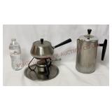 Vintage Fondue Pot & Wear-Ever Percolator