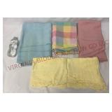 Pastel Fabric Tablecloths - Lot of 4