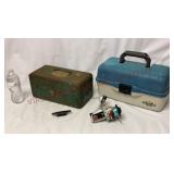 Vintage Tackle Boxes & Silver Cloud Spinning Reel