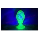 Fenton Art Glass Hand Painted Egg - Signed - Glows
