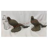 Vintage Painted Terracotta Pheasant Figurines