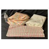 Vintage Fabric - Quilted Floral, Plaid & Cream