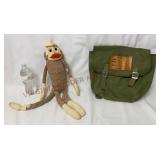 Vintage Sock Monkey & ADI School Bag