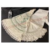 Vintage Round Crochet Edge Tablecloths - 3