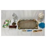 Vintage Vanity Tray, Jar, Glasses & More!!!
