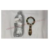 Enameled Metal Floral Butterfly Magnifying Glass