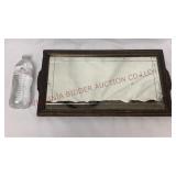 Antique Wood Framed Wall Mirror - 19"x10.5"