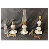 Vintage Hobnail Milk Glass Table Lamps - 3
