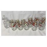 Vintage Anchor Hocking Strawberry Glasses -2 Sizes