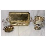 Silver Plate Champagne Bucket, Tray & Bowl
