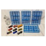 Assorted Toy Cars & Plastic Trays